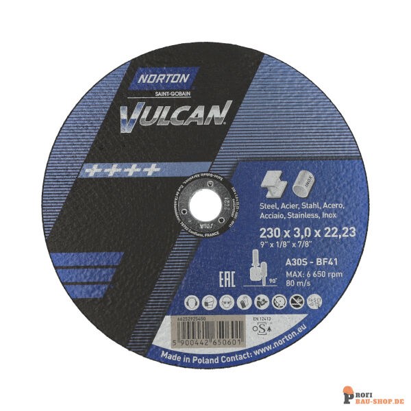 nortonschleifmittel/NORTON_schleifmittel_66252925450 Norton Vulcan Inox Cutting Disc 230x3x22.2 GRIT 30_134133
